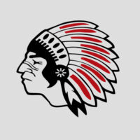 Chickasaw Head - Black and Red - Long Sleeve Jersey Tee Design