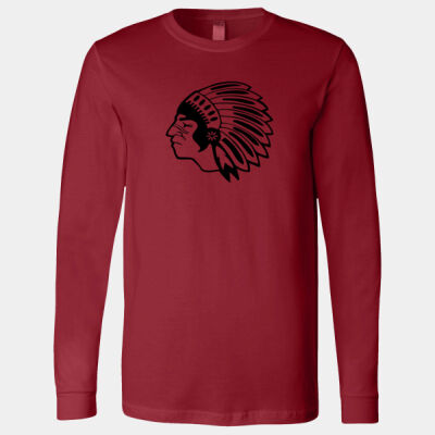 Chickasaw Head - Black - Long Sleeve Jersey Tee Thumbnail