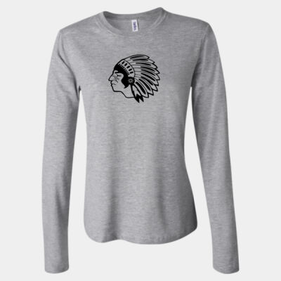 Chickasaw Head - Black - Women's Long Sleeve Jersey Tee Thumbnail