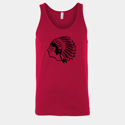 Chickasaw Head - Black - Unisex Jersey Tank Thumbnail