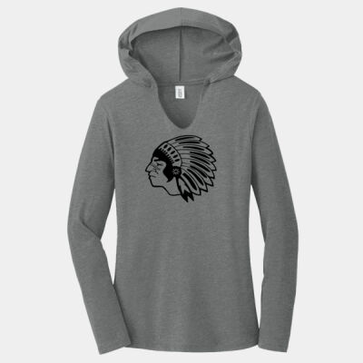 Chickasaw Head - Black - Women's Perfect Tri ® Long Sleeve Hoodie Thumbnail