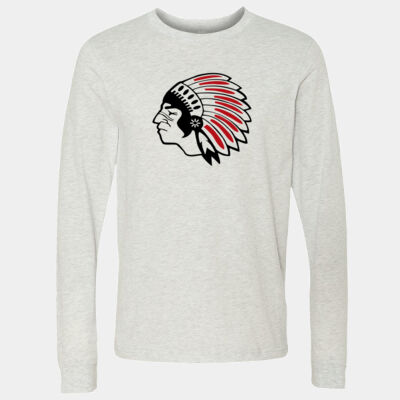 Chickasaw Head - Black and Red - Long Sleeve Jersey Tee Thumbnail