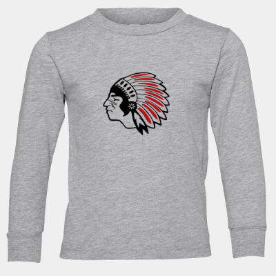 Chickasaw Head - Black and Red - Toddler Jersey Long Sleeve T-Shirt Thumbnail