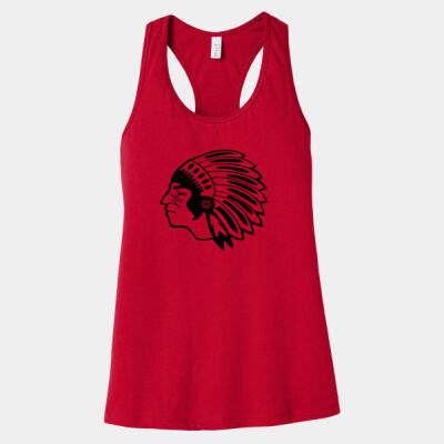 Chickasaw Head - Black - Women's Jersey Racerback Tank Thumbnail