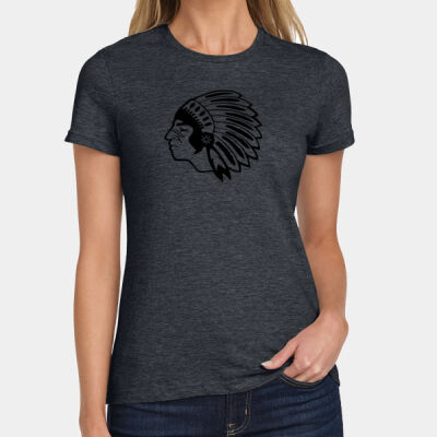 Chickasaw Head - Black - Softstyle ® Ladies T Shirt Thumbnail