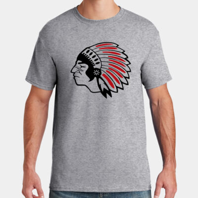 Chickasaw Head - Black and Red - Dri Power ® Active 50/50 Cotton/Poly T Shirt Thumbnail