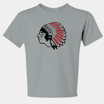 Chickasaw Head - Black and Red - Youth Dri Power ® 50/50 Cotton/Poly T Shirt Thumbnail
