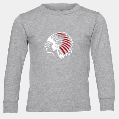 Chickasaw Head - White and Red - Toddler Jersey Long Sleeve T-Shirt Thumbnail