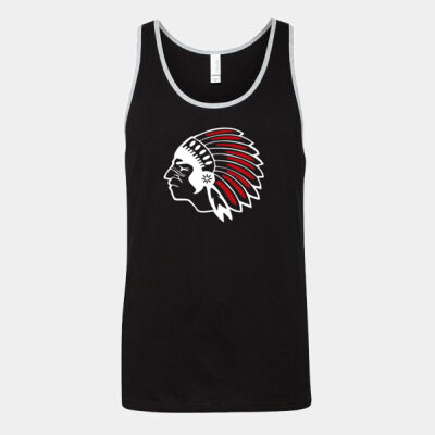 Chickasaw Head - White and Red - Unisex Jersey Tank Thumbnail
