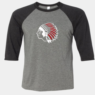 Chickasaw Head - White and Red - Toddler Three-Quarter Sleeve Baseball Tee Thumbnail