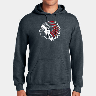 Chickasaw Head - White and Red - Heavy Blend ™ Hooded Sweatshirt Thumbnail
