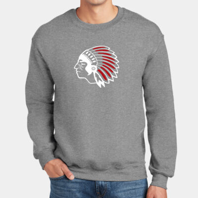 Chickasaw Head - White and Red - DryBlend ® Crewneck Sweatshirt Thumbnail