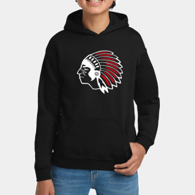 Chickasaw Head - White and Red - Youth Heavy Blend™ Hooded Sweatshirt Thumbnail