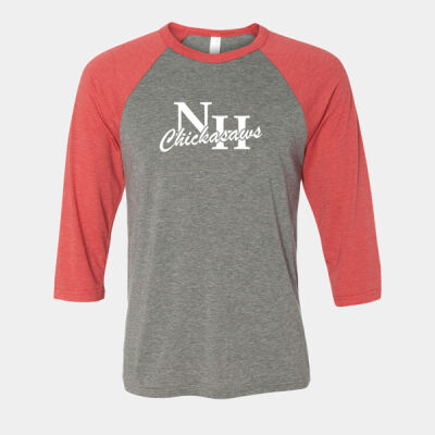 NH Chickasaws - White - Unisex Three-Quarter Sleeve Baseball Tee Thumbnail