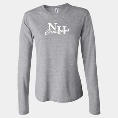 NH Chickasaws - White - Women's Long Sleeve Jersey Tee Thumbnail