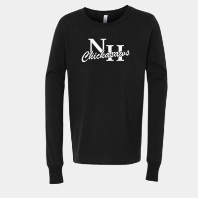 NH Chickasaws - White - Youth Long Sleeve Jersey Tee Thumbnail